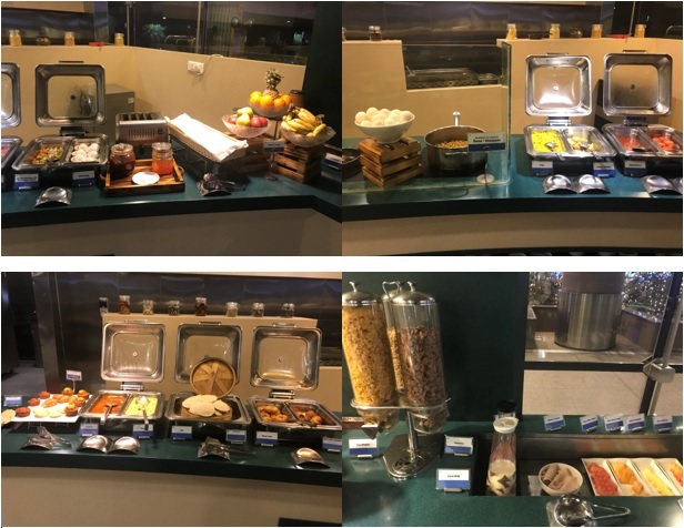 a collage of food on a counter