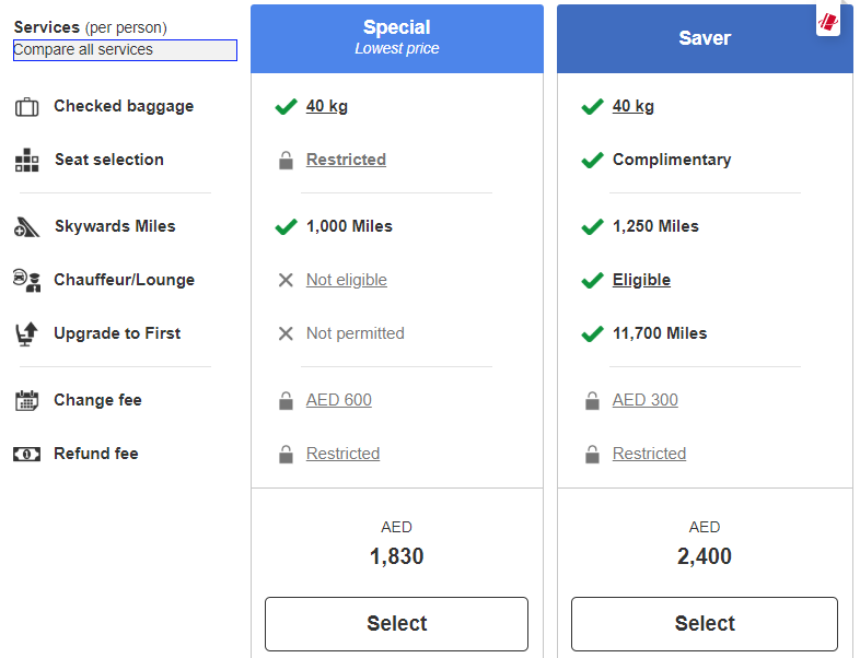 Emirates Business Special (H Class) All You Need to Know Points of Arabia